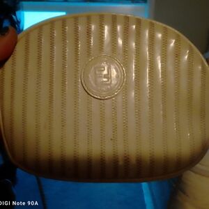 Fendi Beige Striped Crossbody Or Shoulder Bag